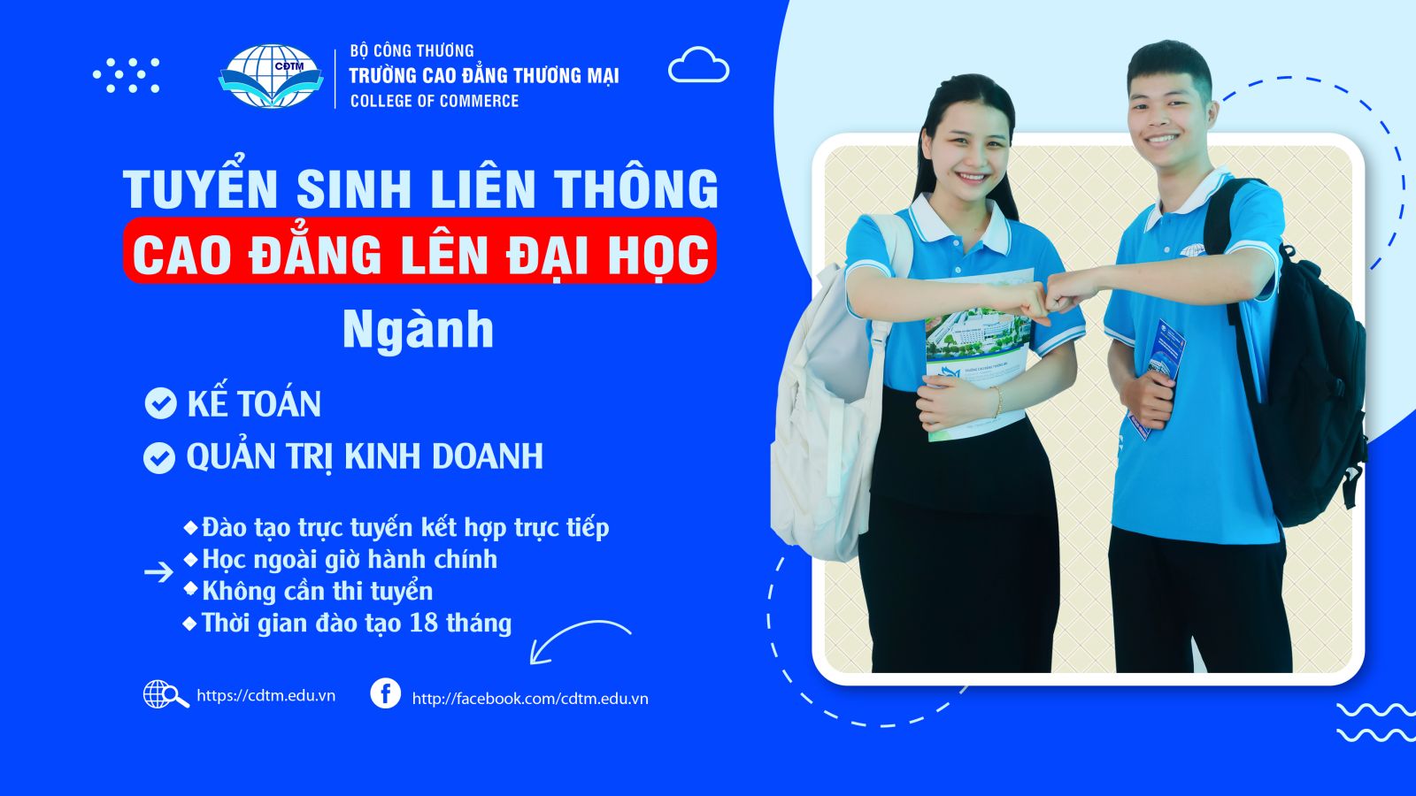 LIÊN THÔNG ĐẠI HỌC NGAY TẠI TRƯỜNG CAO ĐẲNG THƯƠNG MẠI